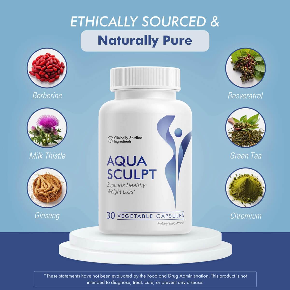 AquaSculpt Review: AquaSculpt weight loss supplement 30 veggie caps with berberine, resveratrol, green tea & more for metabolic support.